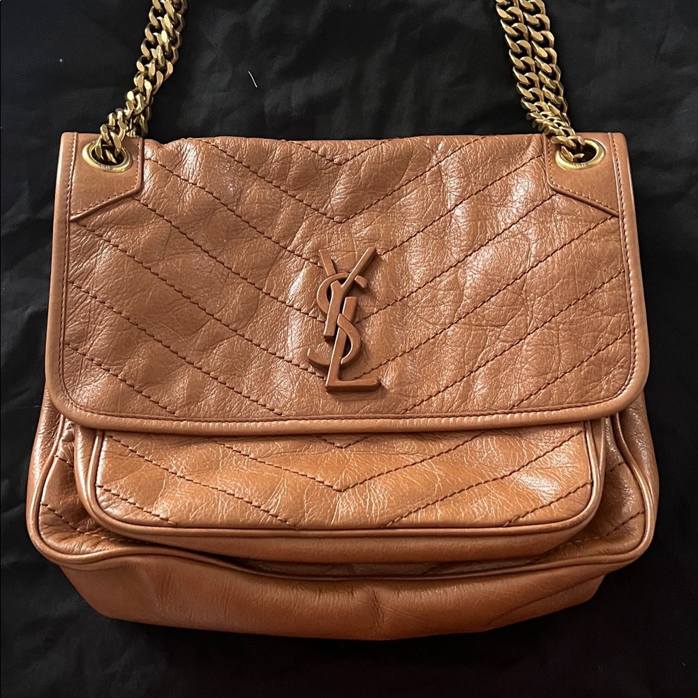 Yves Saint Laurent Tan Quilted Leather Shoulder Bag